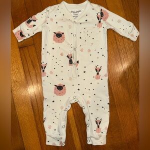 Cream Colored Sheep Print Baby One Piece - Little James Nashville TN